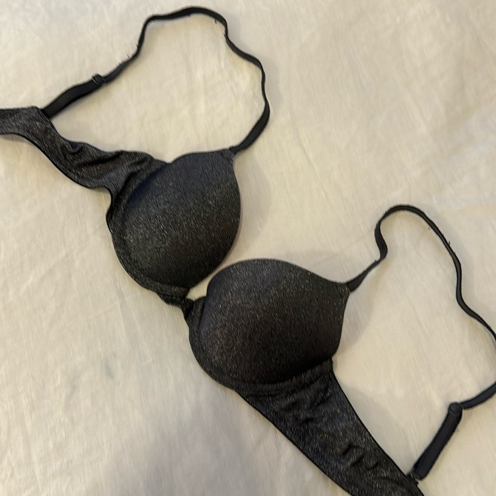 VS Pink Gray Metallic Bra